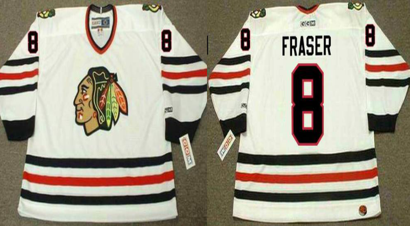 2019 Men Chicago Blackhawks #8 Fraser white CCM NHL jerseys